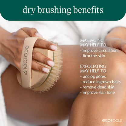 Dry Body Brush for Dry Brushing, Smooth Skin, 1 Count