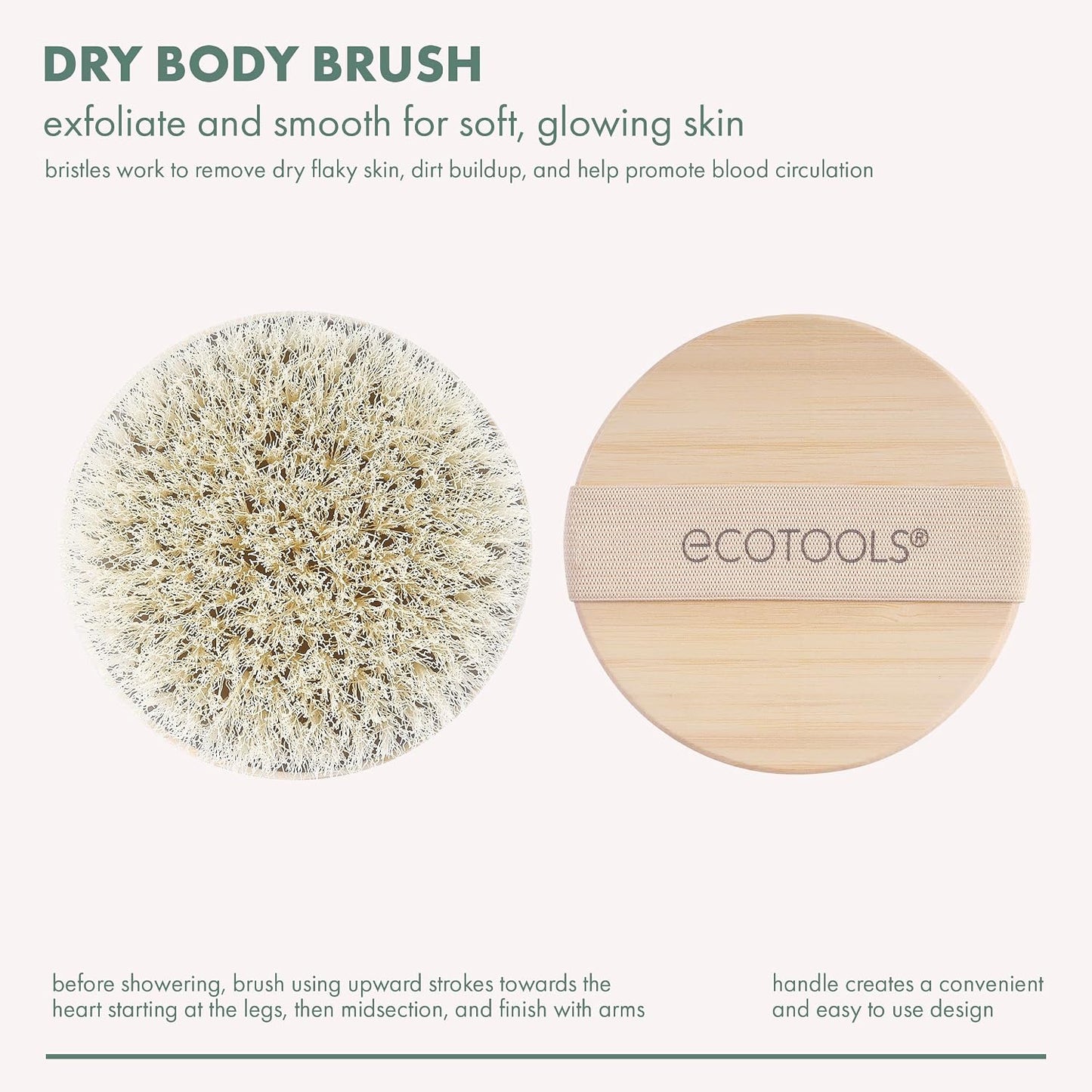 Dry Body Brush for Dry Brushing, Smooth Skin, 1 Count