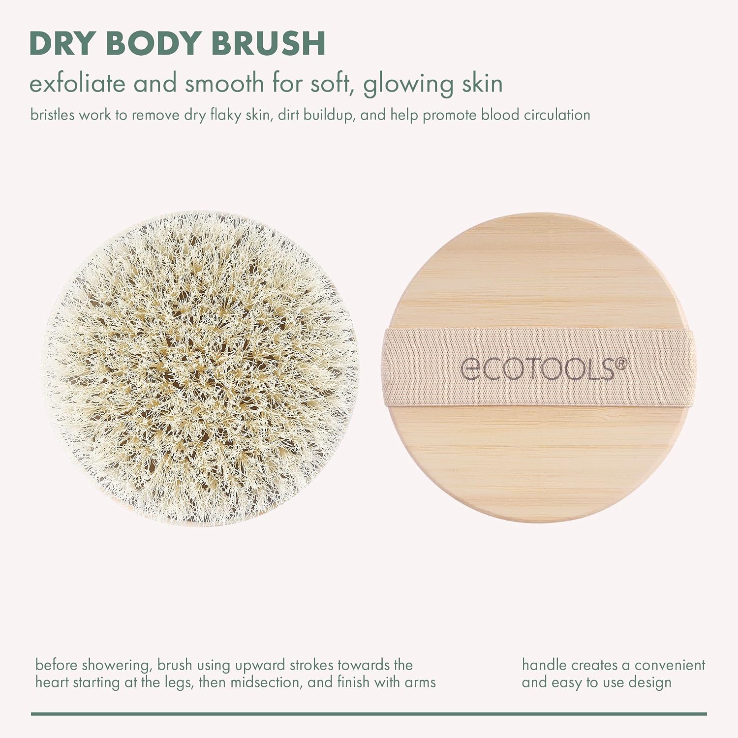 Dry Body Brush for Dry Brushing, Smooth Skin, 1 Count